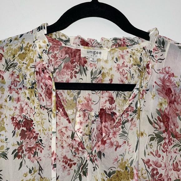 Umgee Floral Ruffle Blouse - Picture 2 of 3